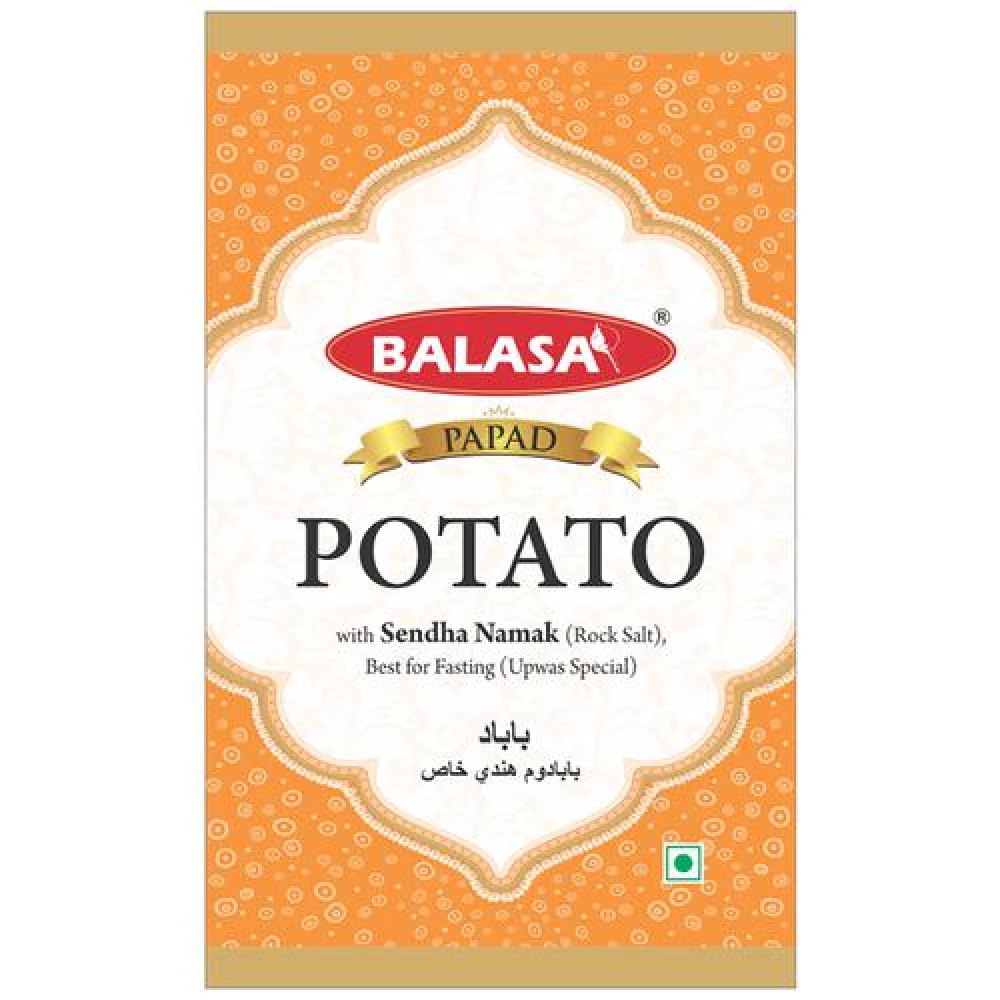BALASA Plain Potato Papad - With Rock Salt, 70 g-1.webp
